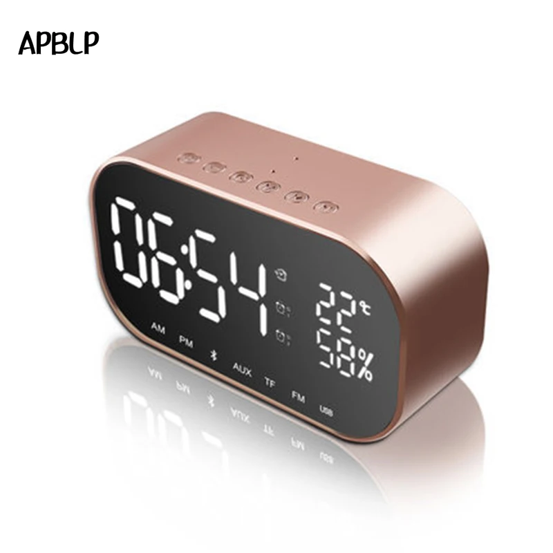 ALBLP светодиодный Будильник с fm радио беспроводной Bluetooth динамик поддержка Aux TF USB