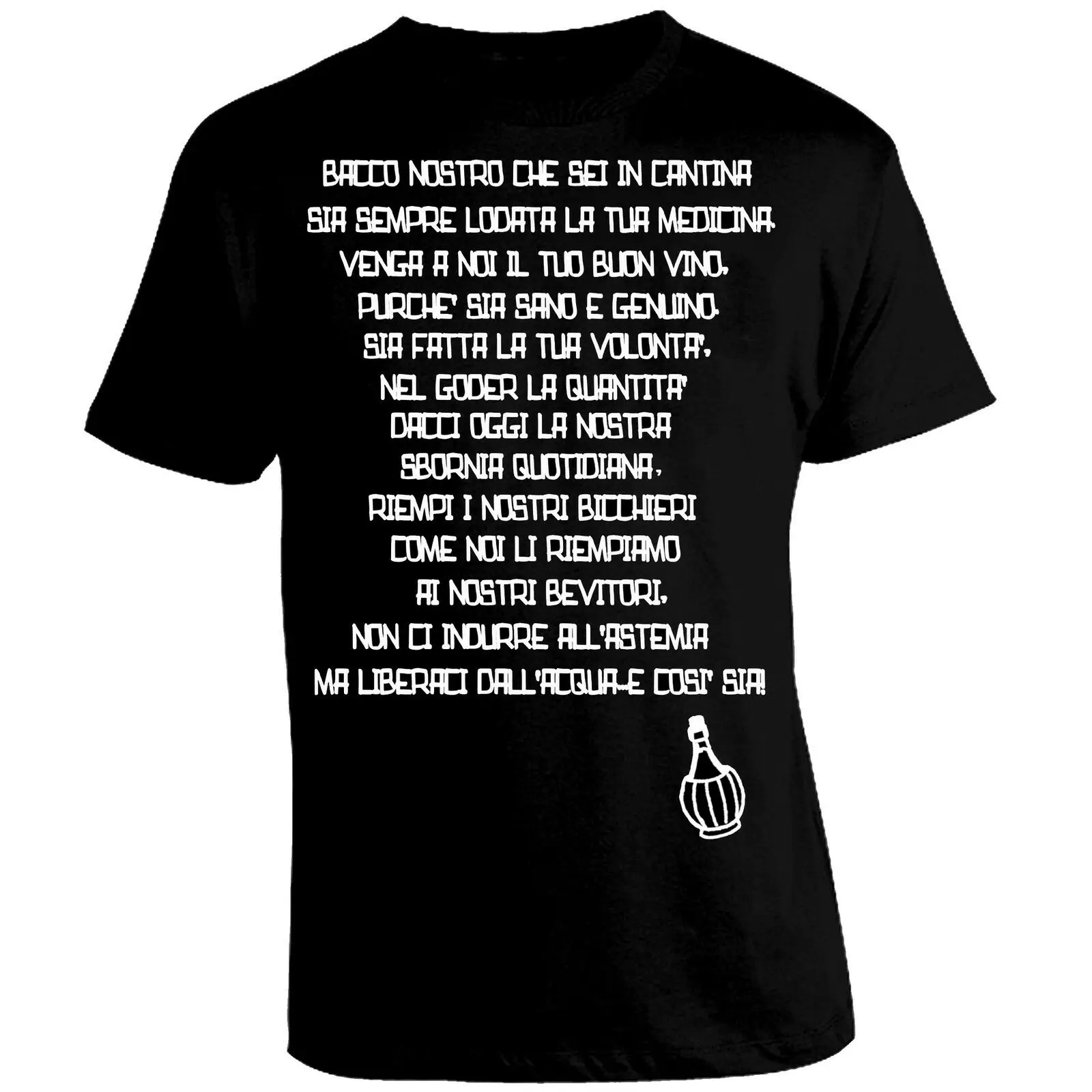 Футболка Maglia Preghiera dell' Ubriaco Vino Veritas Bacco Bevitore Sbornia Fiasco2019 модный бренд 780% хлопок с