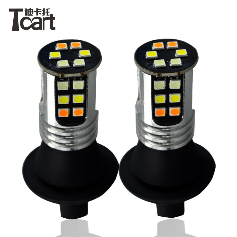 Автомобильные светодиодные дневные ходовые огни Tcart T20 WY21W указатели поворота для