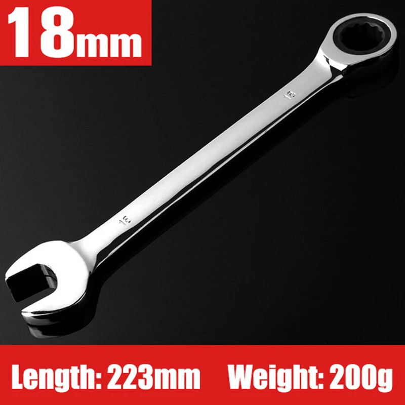 18mm фиксированной голову храповым механизмом набор эластичные гаечный ключ с