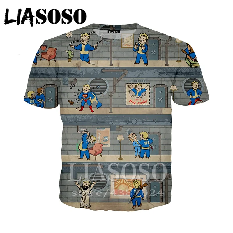 Футболка liaseo с 3d принтом игры Fallout 4 для мужчин и женщин Повседневная рубашка