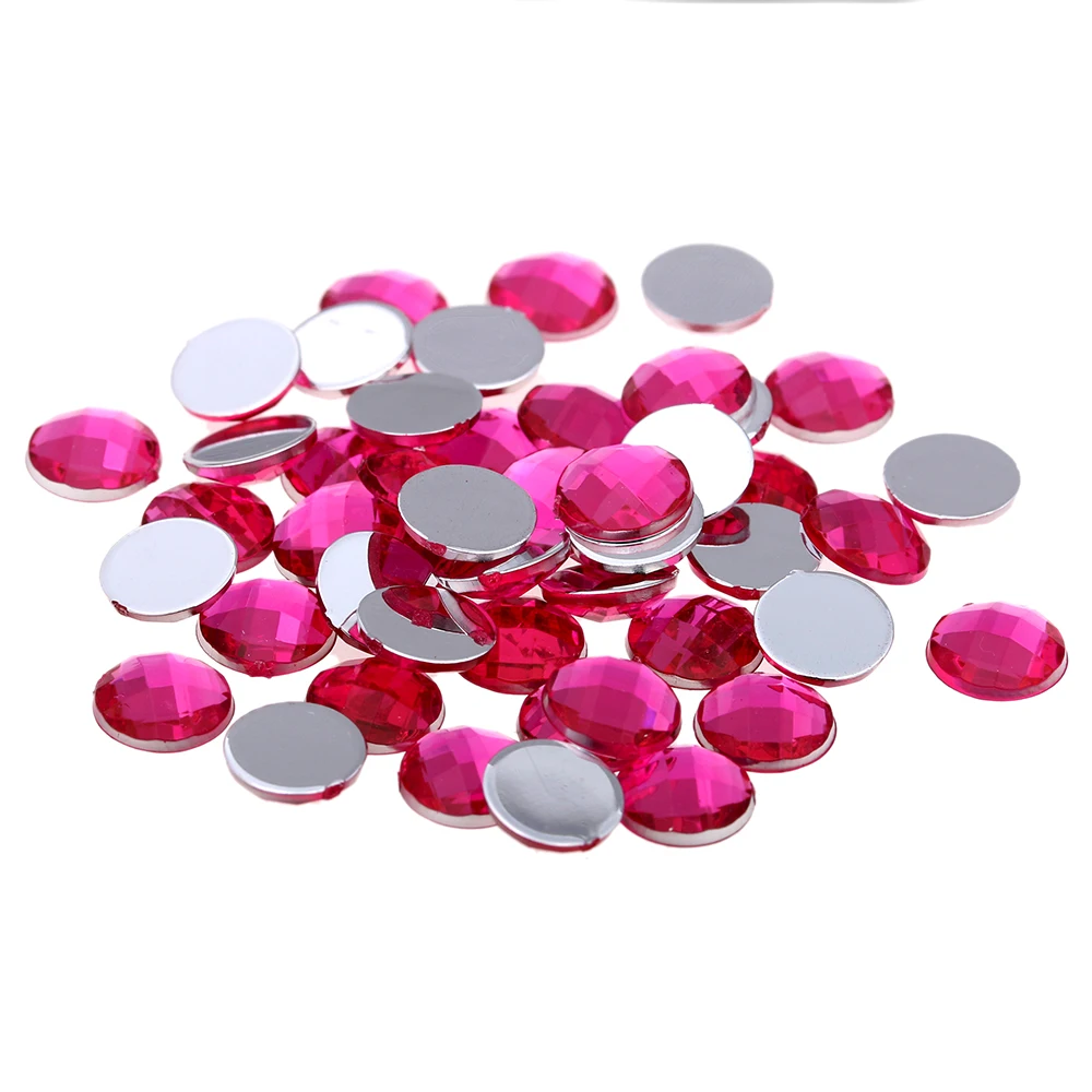 04 pink Круглая граненая поверхность, много цветов и много размеров, акриловая плоская задняя сторона, сделай сам, драгоценные камни из горного хрусталя, блестящие камни для ногтей - Цвет: 04 pink