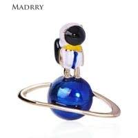 madrry cute enamel astronauts conquer planet brooch jewelry women kid coat collar hoodies hat backpack pins daily accessory gift