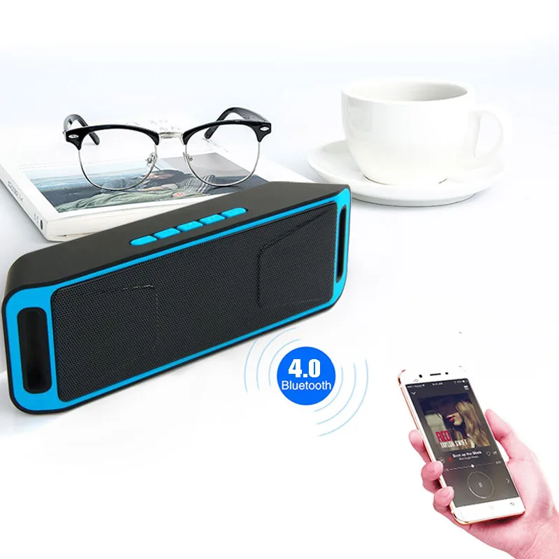 Открытый домашний портативный Bluetooth динамик беспроводной стерео с HD аудио и улучшенным басом встроенный двойной драйвер Поддержка TF/FM