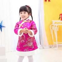 baby girls dress coat children outfits tang suit red peony down jacket