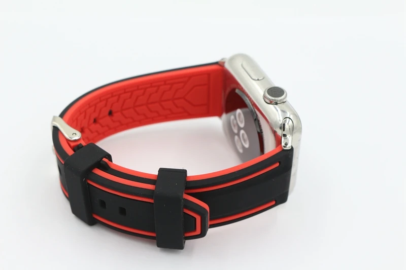 Band for Apple Watch Series 1 2 3 Sport Strap IWatch Soft Silicone Replacement + Stainless Steel Adapters 38mm 42mm | Наручные часы