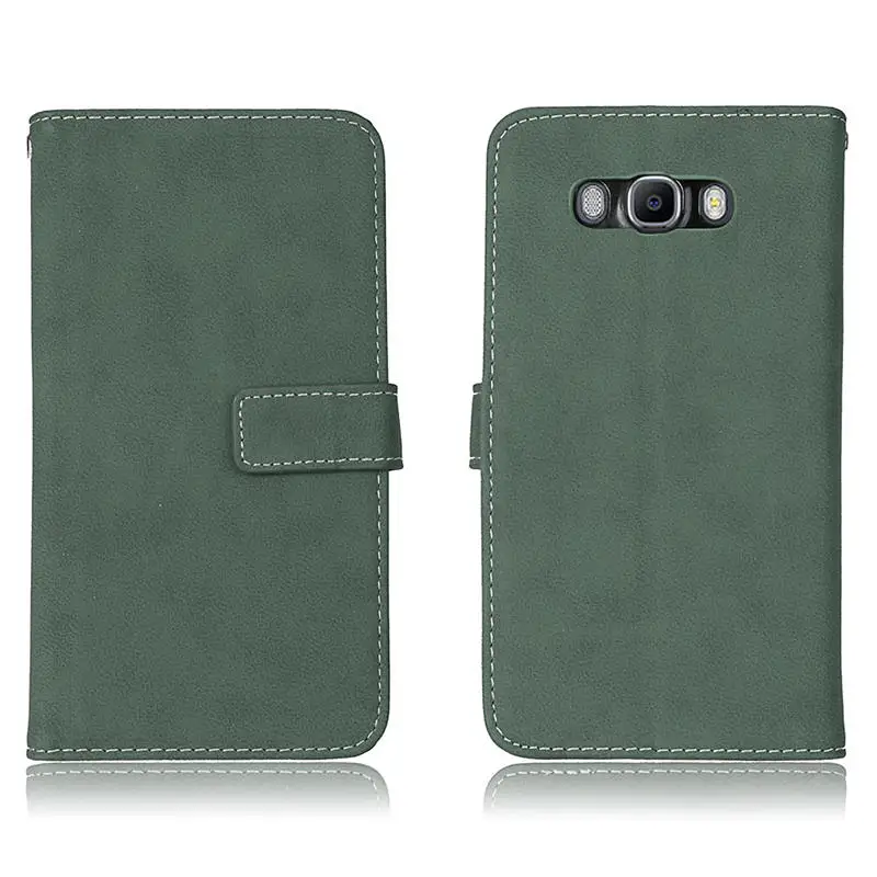 Кожаный чехол с отделением для карт для samsung S9 S8 Plus S6 S7 Edge J3 J5 J7 Note 9 8 откидная крышка для iPhone XS Max XR X 6 7 8 Plus - Цвет: Армейский зеленый