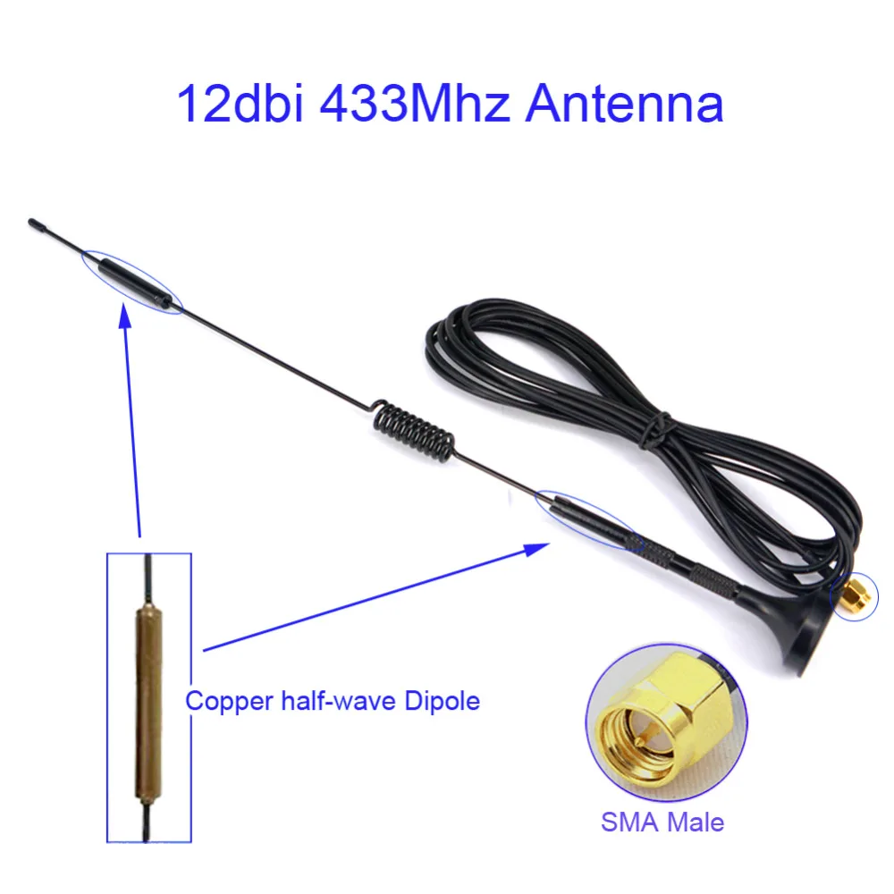 12dbi 433 МГц антенна усилитель SMA Папа + адаптер мама к F TNC папа RF разъем|Антенны для