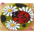 Бесплатная доставка, набор для рукоделия сделай сам, необработанный вязальный коврик, коврик из пряжи, подушка, коврик с вышивкой божья коровка