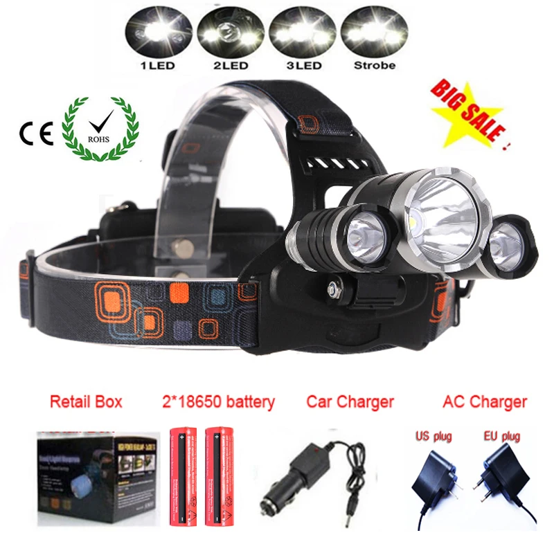 СВЕТОДИОДНЫЕ Фары C-XM-L T6 R5 Головной Лампы Велосипед Наружное освещение + 2*18650