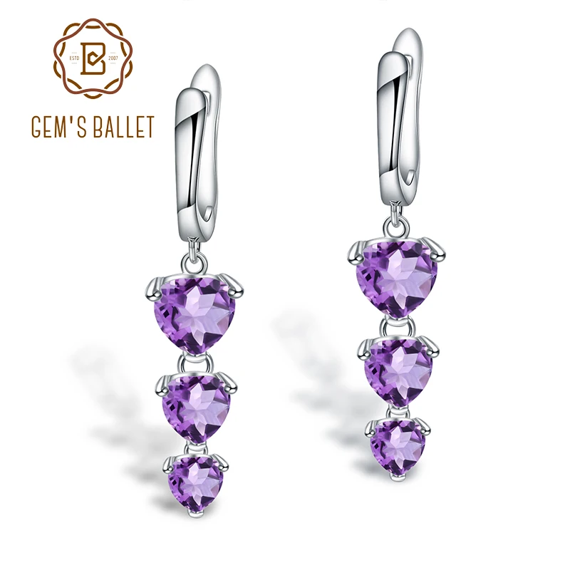 Серьги gemb's BALLET из стерлингового серебра 925 пробы с сердечком 4 86ct натуральный