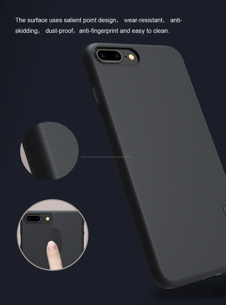 Для iphone 8 Plus Nillkin супер матовый защитный жесткий чехол для задней панели ПК чехол для iphone 8 Plus 5," чехол для телефона+ Защитная пленка для экрана