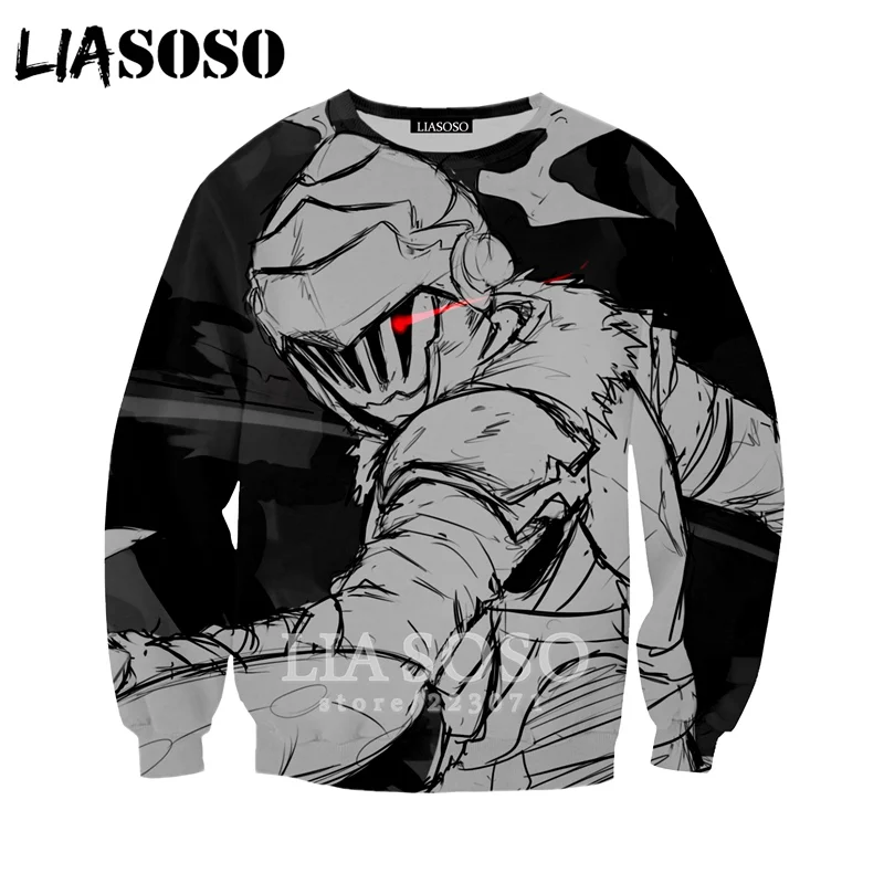 Мужская и Женская толстовка LIASOSO осенняя с 3D принтом в стиле аниме Goblin Slayer унисекс