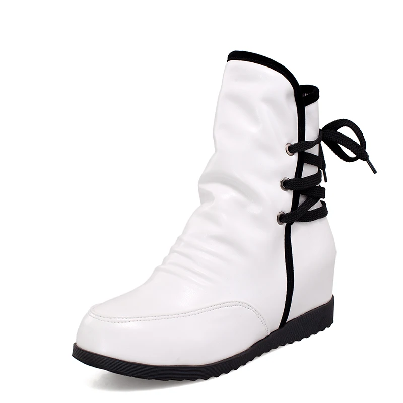 Женские ботильоны с перекрестной шнуровкой большие размеры|short boots|ankle bootsboots female |