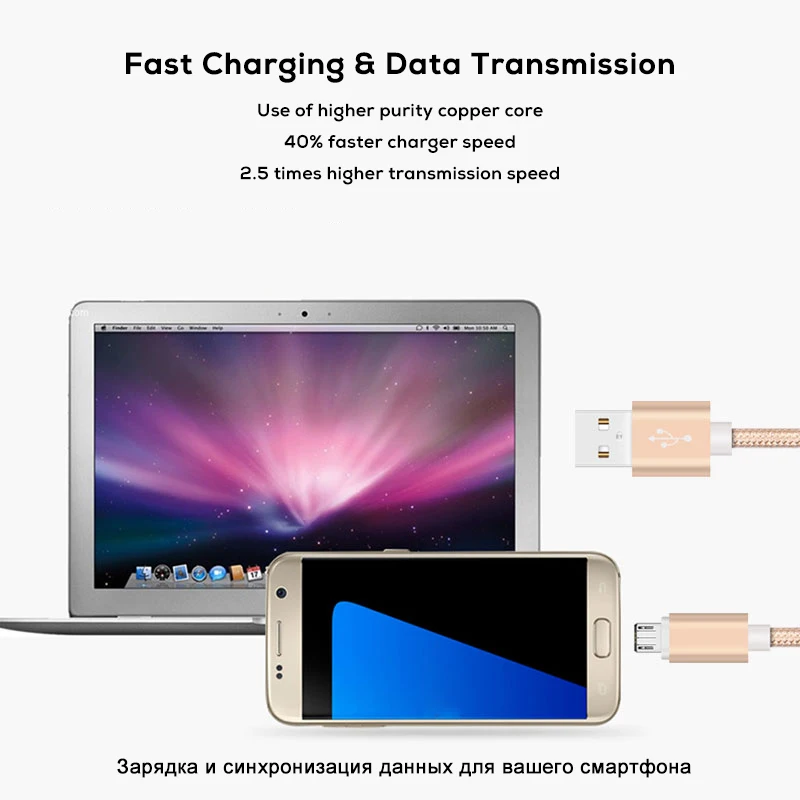 Кабель Micro USB Быстрый кабель синхронизации данных и зарядки для ZTE blade s6 V9 Vita x3 l3 3