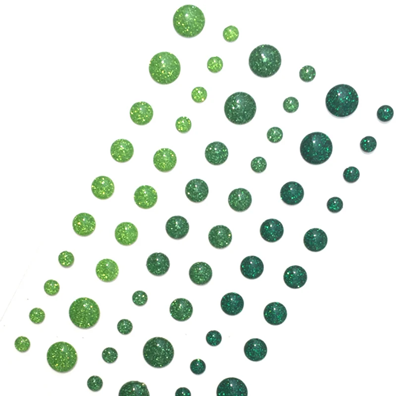 glitter green Упаковка из 1) самоклеющиеся эмалированные наклейки в горошек для изготовления открыток - Цвет: glitter green