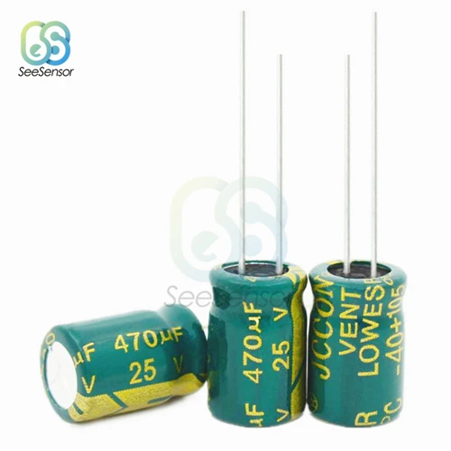 25V 470UF 20PCS Алюминий электролитический конденсатор, алюминиевая крышка, 25В 35В 100 мкФ 220 мкФ 470 мкФ 680 мкФ 1000 мкФ 2200 мкФ 3300 мкФ 10000 мкФ - Цвет: 25V 470UF 20PCS
