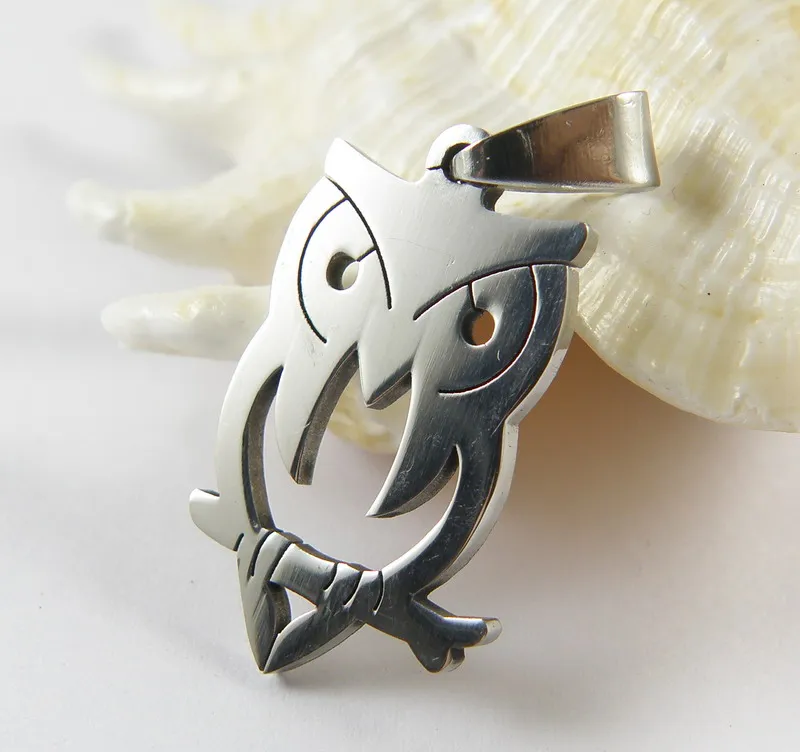 Мужское колье с подвеской в виде совы из титановой нержавеющей стали|owl pendant|stainless