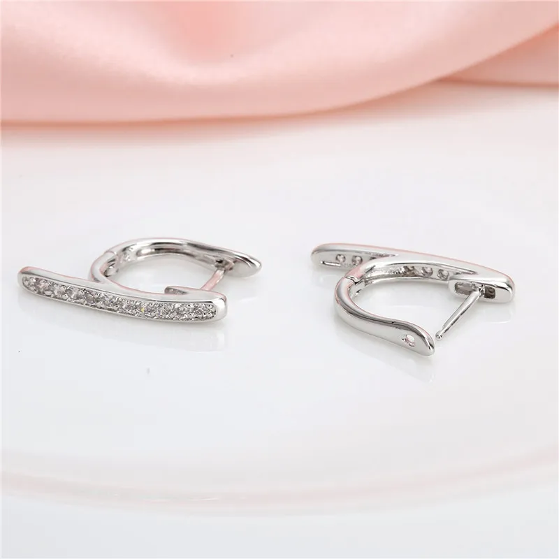 Manxiuni Новая мода серьги-гвоздики Роскошные u-образные CZ букле d'oreille женские ювелирные украшения для ушей геометрические серьги