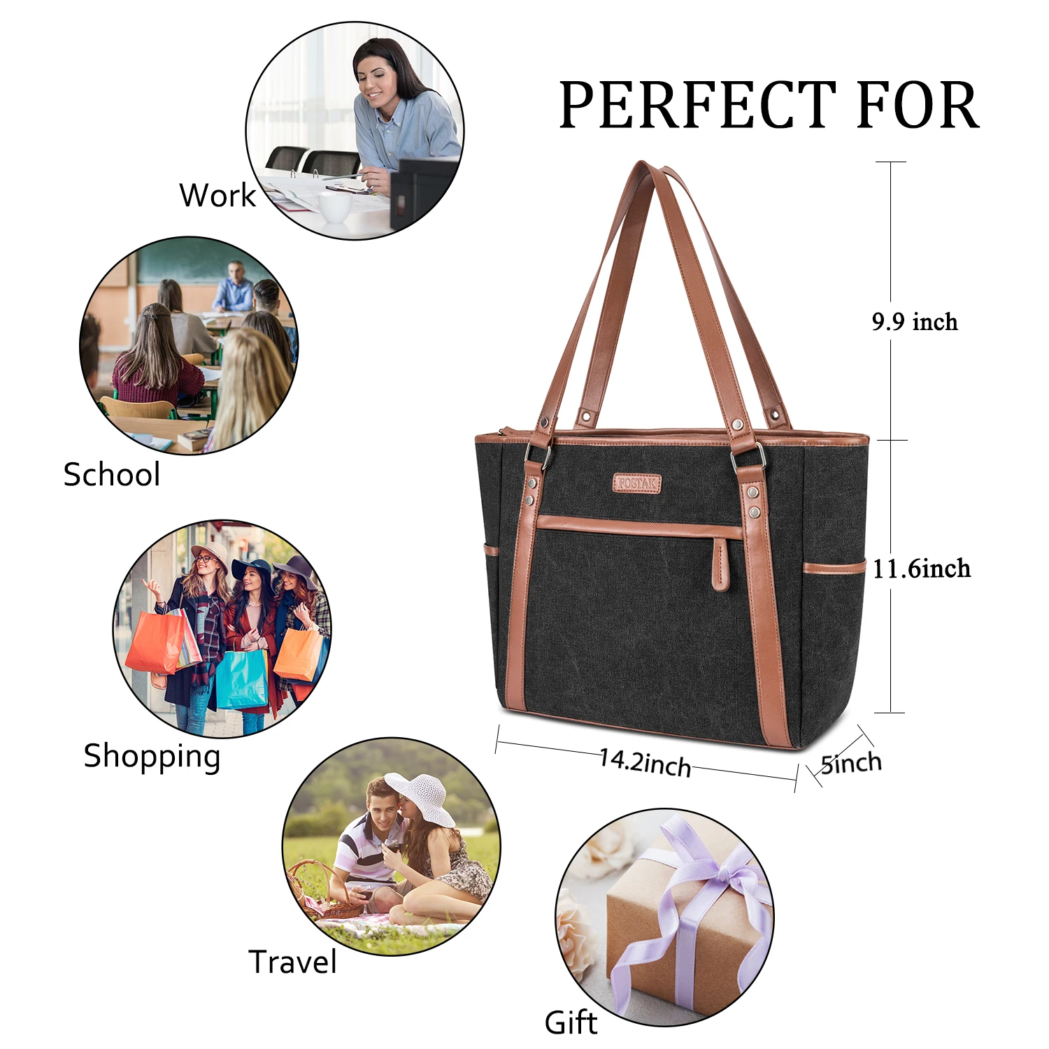 Женская сумка-тоут сумка для ноутбука 15 6 дюймов Большая вместительная прочная