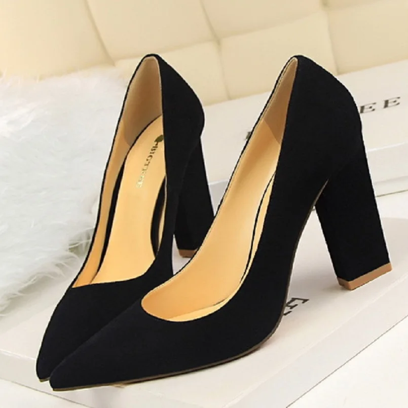 

Cresfimix tacones altos female fashion high quality square slip on high heel shoes lady casaul street shoes cool shoes c2789