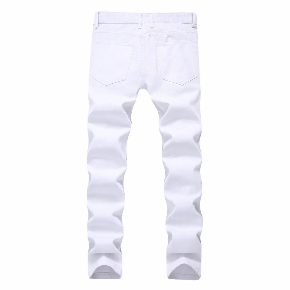 Yiquanyimei новые модные красные рваные джинсы мужские узкие мужчин Distressed Jean Брюки для