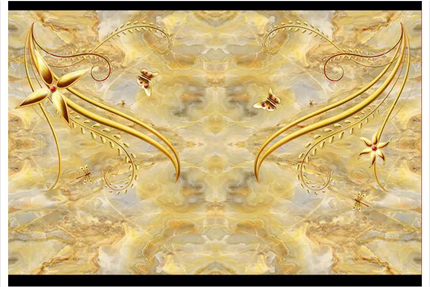 

Customized 3d photo wallpaper 3d TV wallpaper murals golden TV setting wall decorative pattern living room wallpaper decration