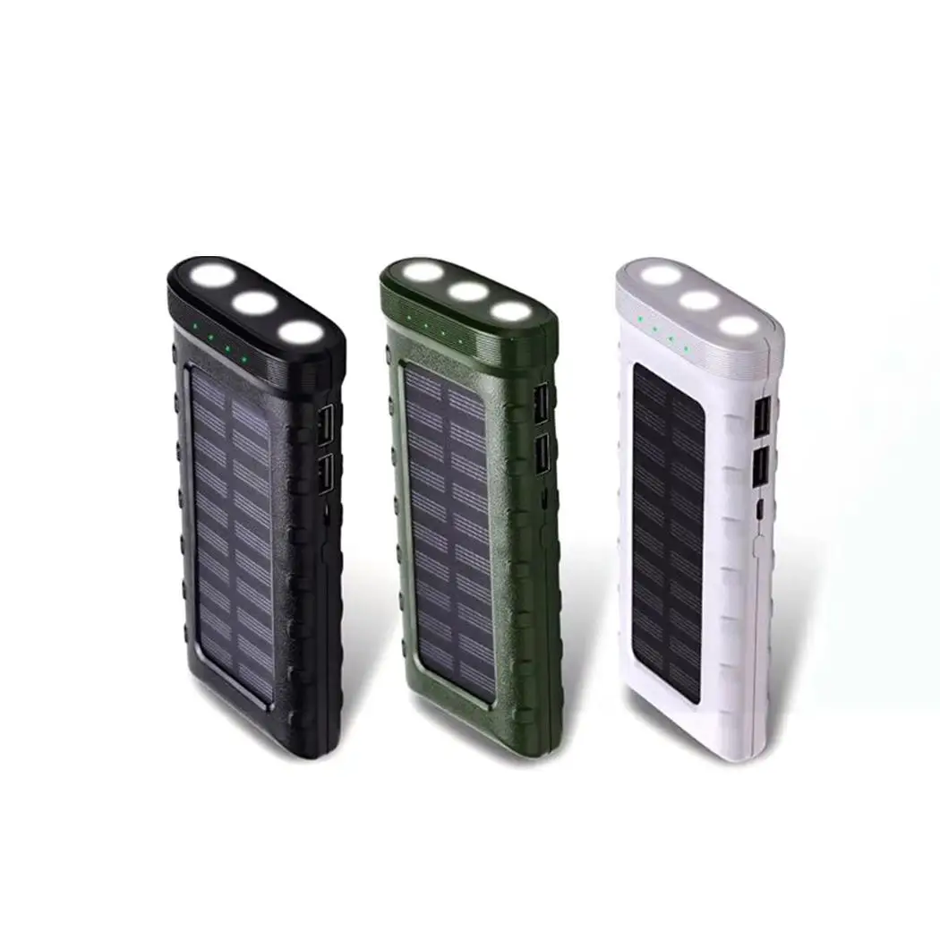 Прочный практичный двойной usb порт Солнечный 2А 25000 мАч Внешний аккумулятор с 5