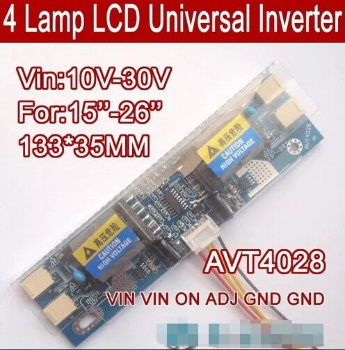 Бесплатная доставка 15 шт. AVT4028 ЖК монитор для ПК CCFL 4 универсальных лампы 10 В 30 в