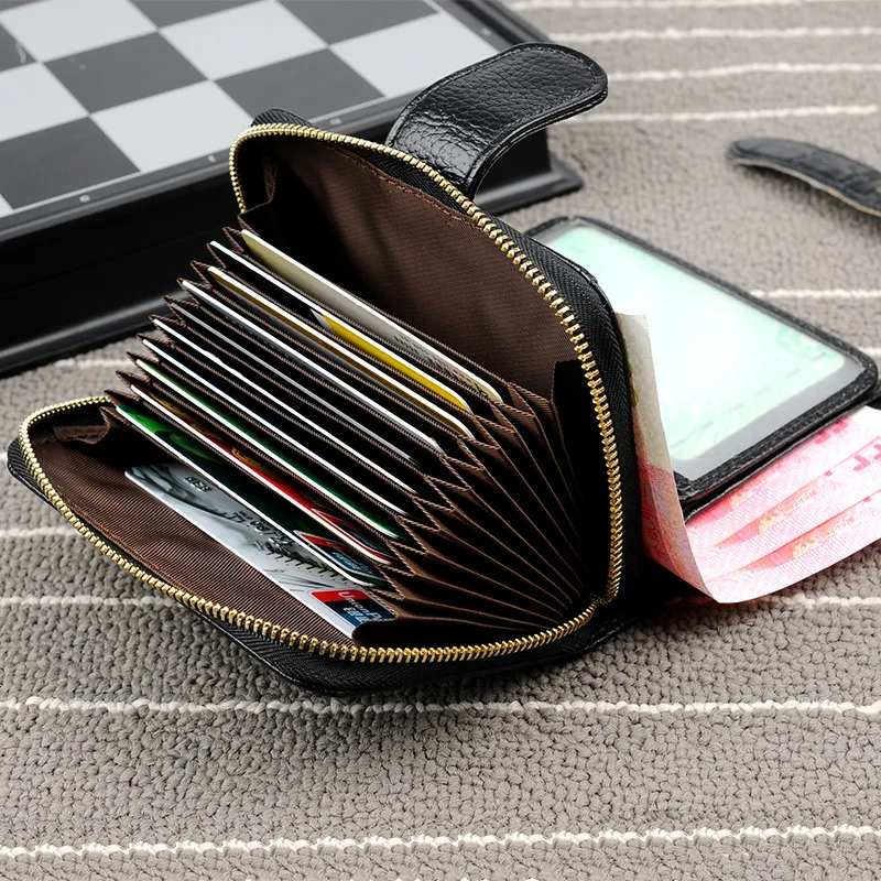 Винтажные кошельки из натуральной кожи на молнии для мужчин и женщин короткий