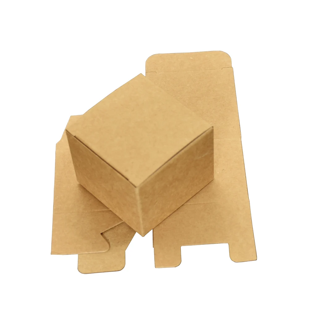 Фото Картонные коробки для ювелирных изделий 6x6x5 см, коробка из крафт-бумаги для бутылочек с кремом для лица, 50 шт./лот, складная коробка для крафт-... №5