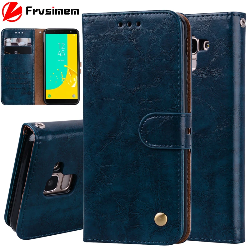 Винтажный кожаный чехол-кошелек для Samsung galaxy J4 J6 J8 J4Plus J6Plus PLUS 2018 + j415 j610 j810