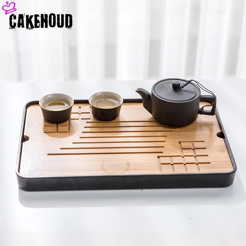 CAKEHOUD традиционный деревянный прямоугольный чайный набор кунг-фу поднос китайский кунг-фу кофейный столик поднос для чайной церемонии аксессуары