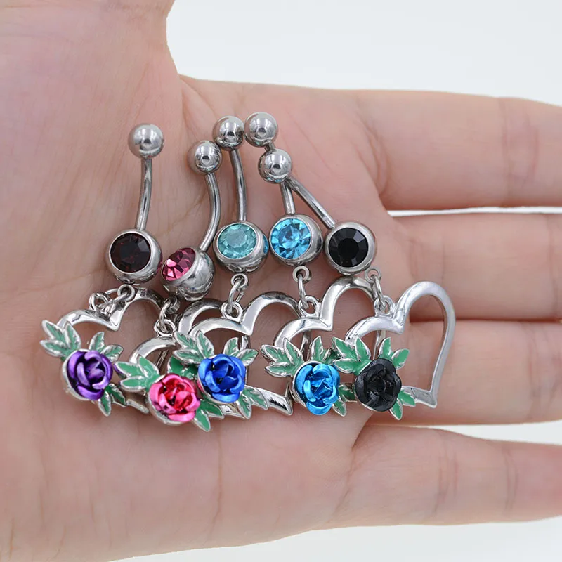 1 шт. 14 г Bling живот пирсинг пупка серьги для пирсинга живота ювелирные изделия из нержавеющей стали