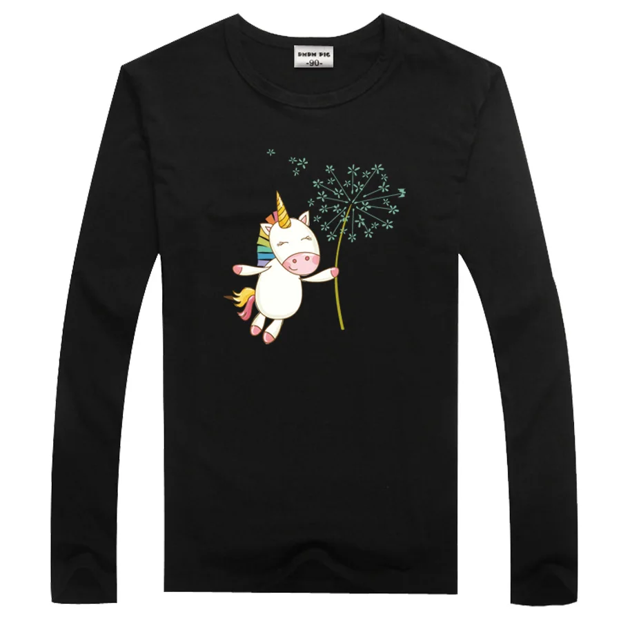UA02Black DMDM PIG Winter Boys T-Shirt Baby Girls Clothes Cartoon Cat Long Sleeve T Shirts For Children TShirts Avengers 2 3 4 Years - Цвет: UA02Black