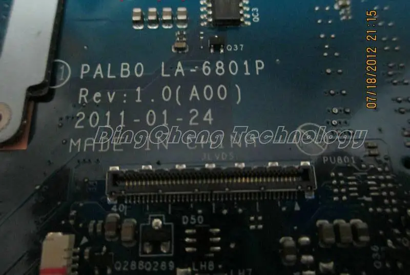 

Laptop Motherboard For Dell Alienware M14X R1 0XYCJJ CN-0XYCJJ LA-6801P HM67 GT555 DDR3 Mainboard