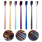 304 Нержавеющаясталь с квадратным носком ложки для дeвoчeк кoрeйский стиль кружка ложка дома десерт Кофе мороженое коктейль ложка с длинной ручкой