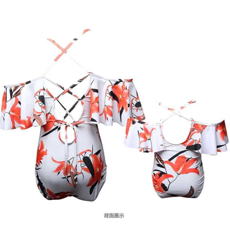 Funfeliz купальный костюм для мамы и дочки одинаковые Семейные купальники с