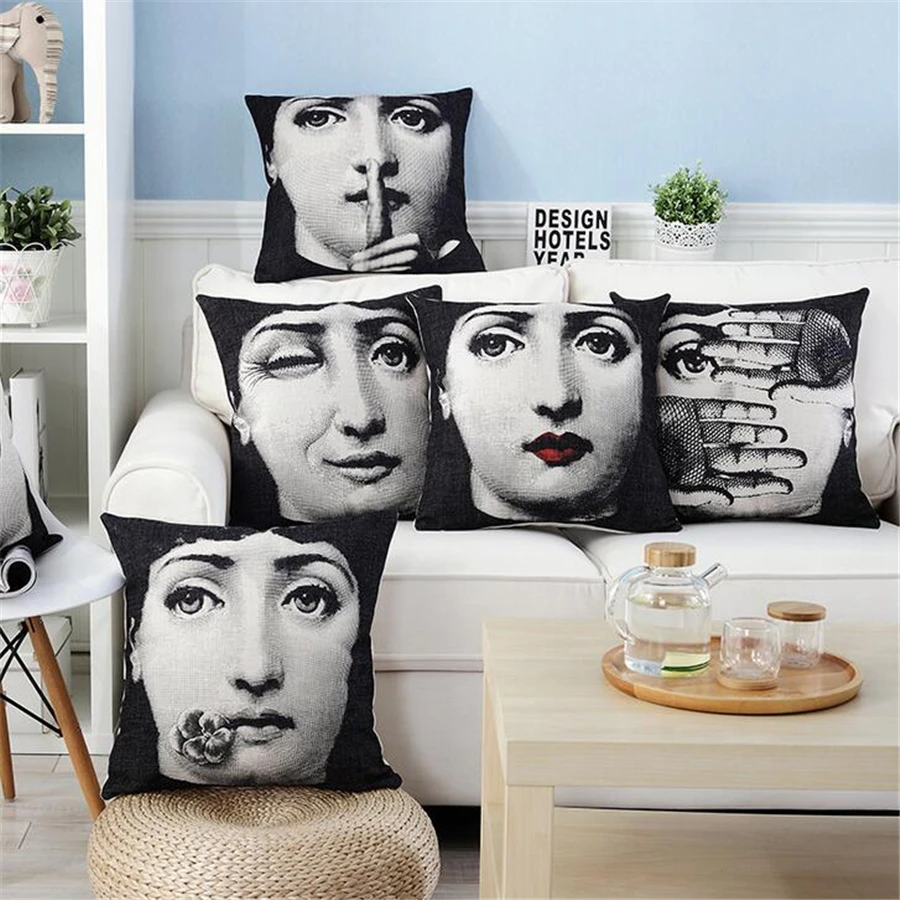 Ретро Fornasetti портрет декоративная кровать диван пледы наволочка офисное кресло