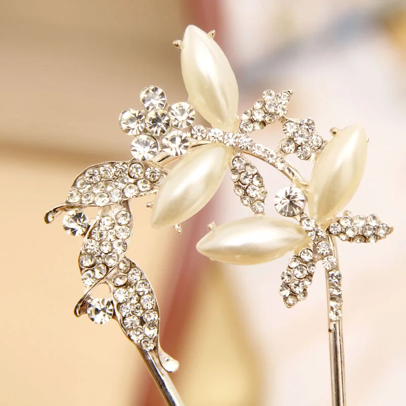 Модные жемчужные цветочные аксессуары для женщин и девушек в пучок заколки волос