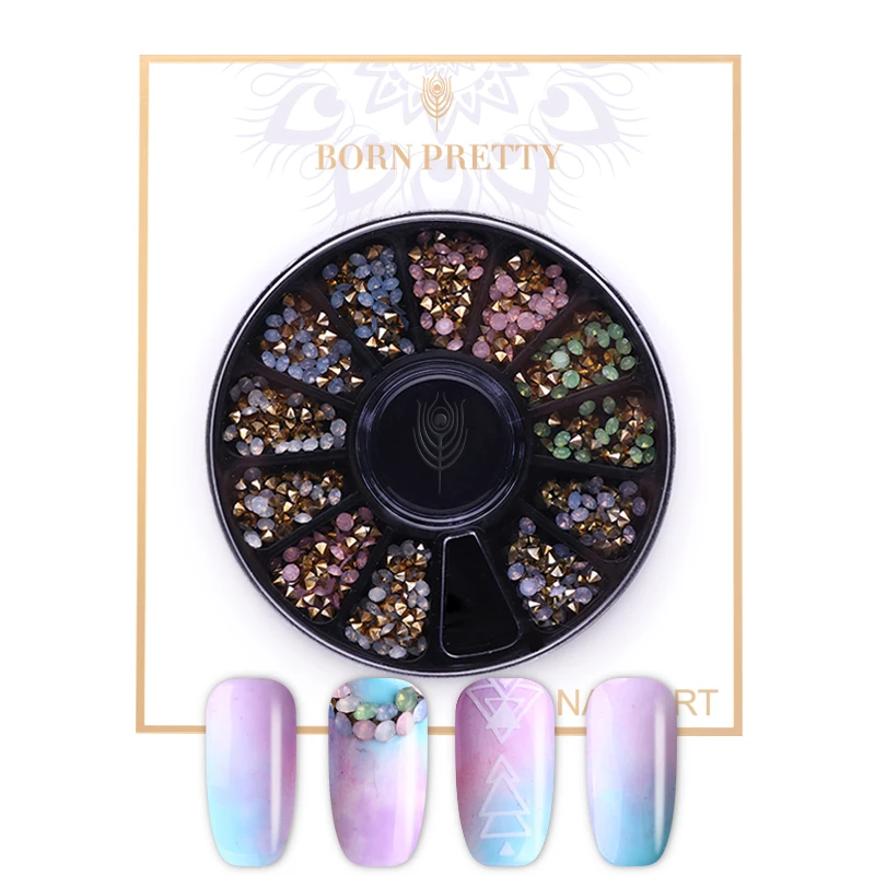 BORN PRETTY Opal ногтей горный хрусталь розовый зеленый острый низ красочный Маникюр
