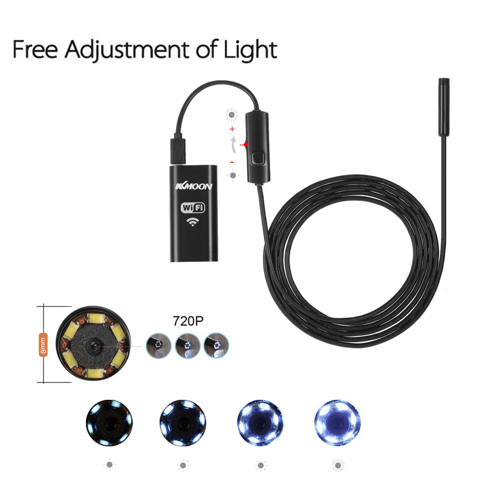 Wifi беспроводной Эндоскоп бороскоп Водонепроницаемая инспекционная змея камера