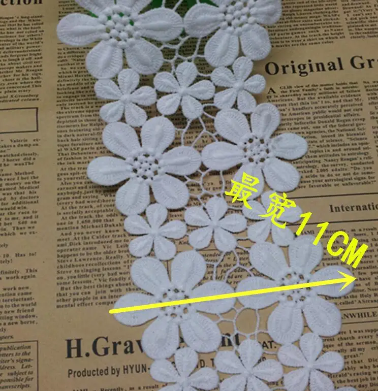 Элегантная Кружевная аппликация белого и черного цветов 2 ярдов/партия | Дом сад