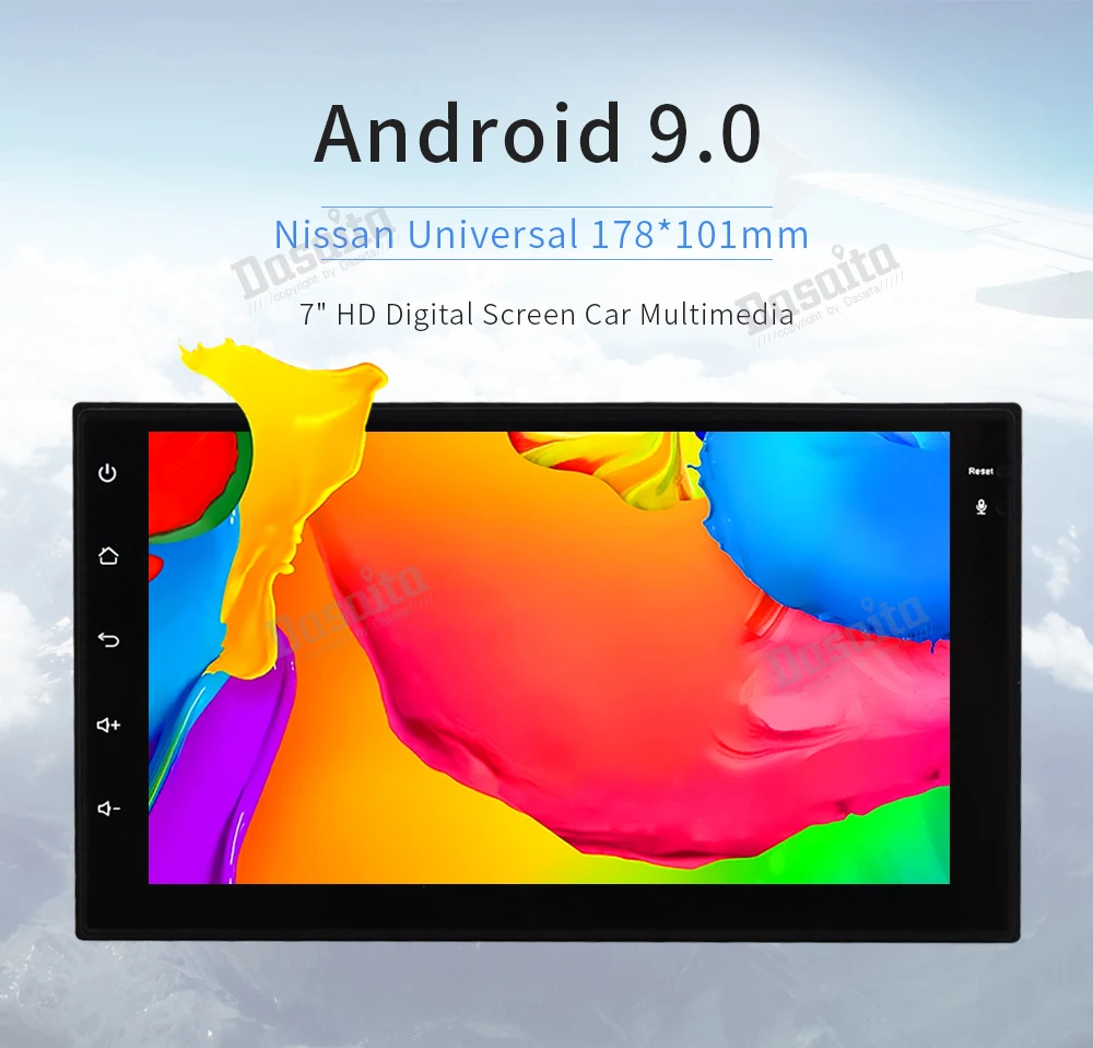 Dasaita " Android 9,0 Автомобильный gps радио плеер для двух Din универсальный с восьмиядерным 4 Гб+ 32 ГБ авто стерео видео Navi мультимедиа