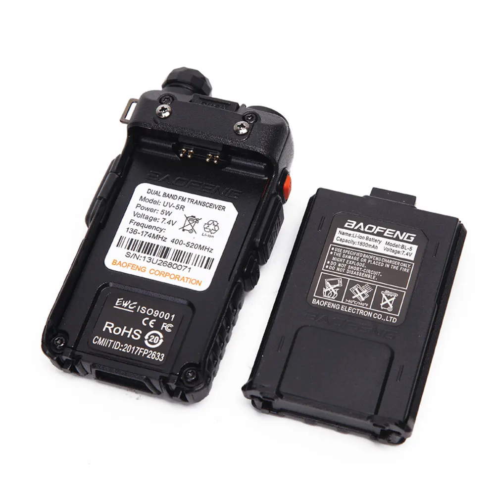 BaoFeng BF-UV 5R(UV-5R 3rd Gen) 5-Watt Dual Frequency Two-Way Radio(136-174Mhz VHF& 400-520Mhz UHF) Includes full kit