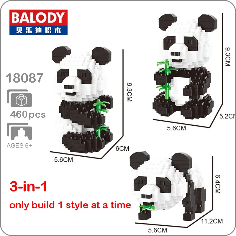 Новинка 18087 мультяшная панда Balody животные из бамбука 3D модель сделай сам алмазные