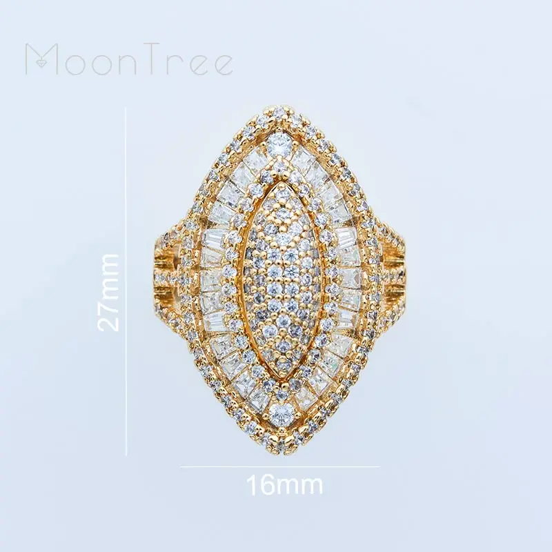 MoonTree роскошный Оливковый Супер полный микро украшенное кубическими камнями циркониевый Свадебный Обручальное кольцо Модные ювелирные изделия