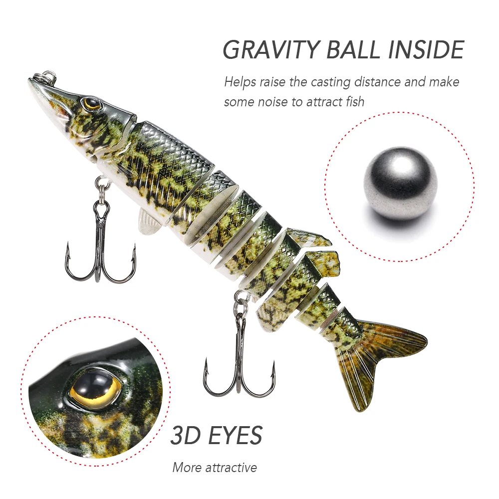 12 5 см 20 г рыбалка воблеры рыболовные приманки наживки 9 сегмент Crankbait Swimbait морская