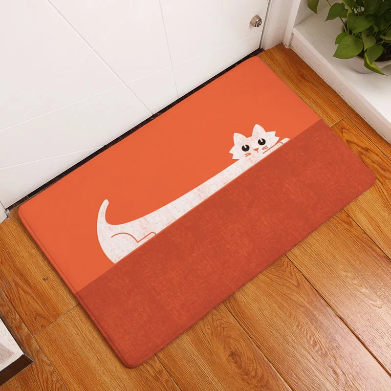 Monily Противоскользящий водонепроницаемый напольный коврик милый мультяшный Кот