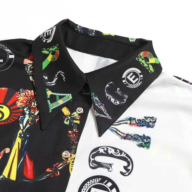 Модный подиумный женский топ с принтом Элегантный цветочный принт блузка +